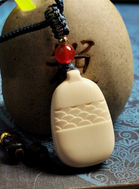 天然猛犸象牙冰料无事牌吊坠 乘风破浪 情侣定制礼物文玩男女挂件