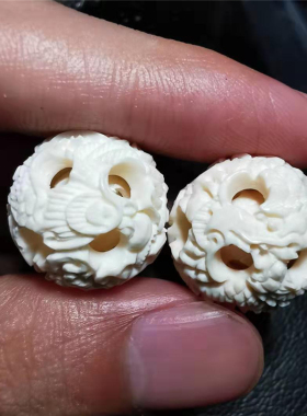 diy猛犸象牙玲珑菩提星月鬼工球