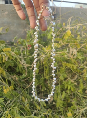 高级轻奢 天然淡水珍珠麦穗珍珠项链精致3mm锁骨链闺蜜礼物