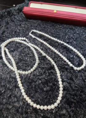 轻奢 极强光近正圆天然淡水珍珠项链6mm锁骨链妈妈闺蜜生日礼物