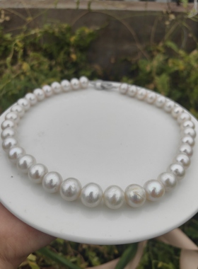 手作定制高级轻奢百搭大气14mm天然淡水珍珠项链近圆送礼闺蜜显白