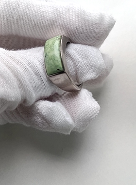 S925银原矿绿松石戒指
