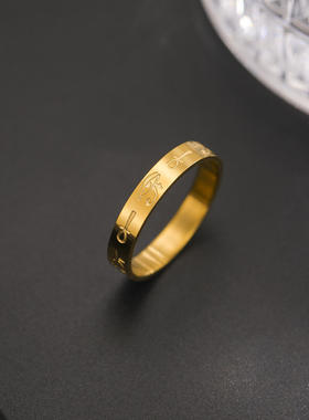 荷鲁斯之眼安卡符号戒指4MM宽不