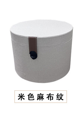 厂家衣帽间轻奢样板房皮质收纳盒圆形储物箱直供装饰品桌面圆盒