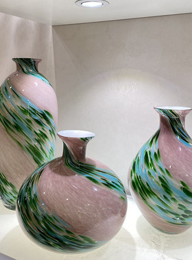 琉璃创意插花花瓶花器摆件现代家用美式玄关隔断柜水培花瓶