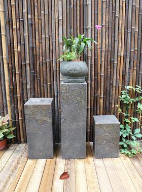 热销zb6m批发新中式祥云展示仿古柱落地摆件客厅玄关装饰摆设庭院