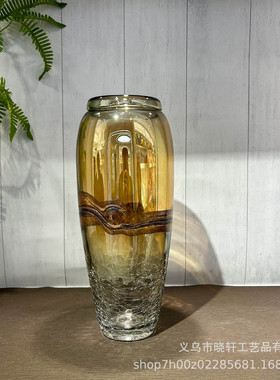 欧式轻奢琉璃套装花瓶客厅摆件高级酒柜家居样板间酒店装饰插花器