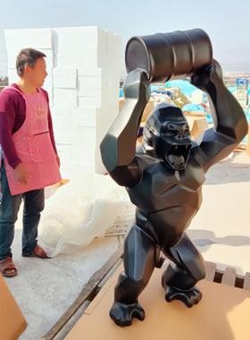 举桶以来树脂雕塑摆件可大猩猩图上色24小时可以发货可以零售