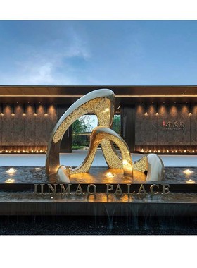 不锈钢雕塑大型景观现代化铁艺金属城市创意校园广场公园发光摆件