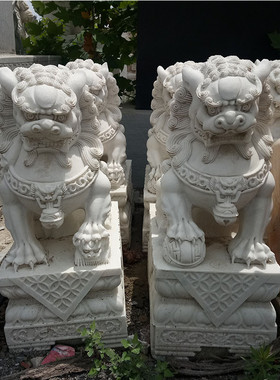 热销石雕狮子青石家用庭院别墅景区装饰摆件石狮子成对石雕狮子