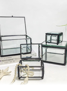 加工磨边玻璃首饰收纳盒复古欧式珠宝盒工厂专业透明定制批发