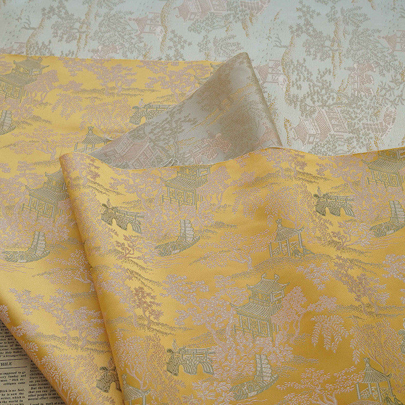 新款古风织锦缎挺括汉服提花布料复古马甲质感时装旗袍装饰面料,淘宝优惠券,粉丝福利购,淘宝优惠卷