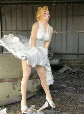 热销玻璃钢玛丽莲摆件雕塑 现代名人人物雕塑 广场户外城市落地梦