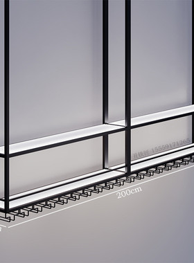 吧台吊架酒架置物架玻璃挂式发光悬悬空酒柜红酒杯子倒挂吊柜定作