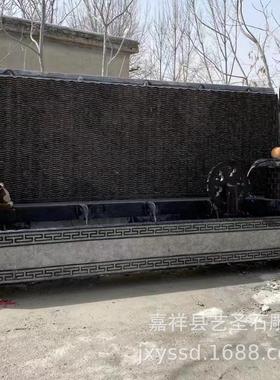 石雕水幕墙鱼池厂家庭院园林水系制作石雕低价供应石雕水景