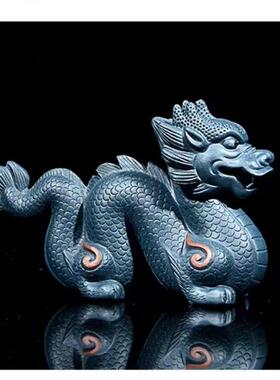 宜兴紫砂茶宠龙十二生肖摆件手工精品可养雕塑茶具茶道配件批发