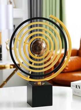 北欧轻奢地球仪摆件高档奢华老板办公室男士桌面装饰摆件家居饰品