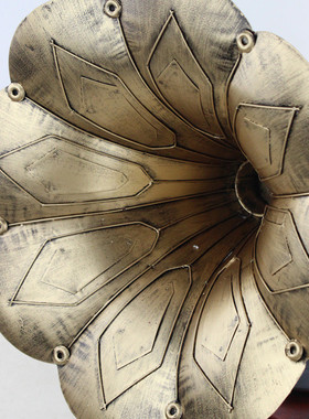 复古六角留声机黑胶唱机铁艺模型酒吧咖啡厅店面装饰怀旧摆件