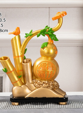 中式福禄高升工艺品树脂摆件办公室电视柜书柜入户玄关酒柜装饰品