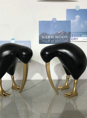 奇异鸟树脂摆件 样板间软装客厅茶几创意会所工艺品 装饰配件摆设