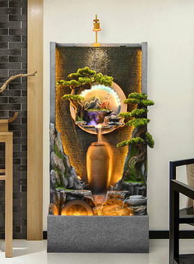 热销流水喷泉水幕墙鱼缸办公室庭院景观循环水客厅招财摆件装饰假