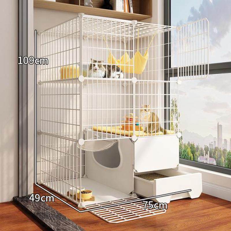 猫笼子猫砂盆家用厕所一体室内不占地小型猫窝自由空间猫别墅,淘宝优惠券,粉丝福利购,淘宝优惠卷