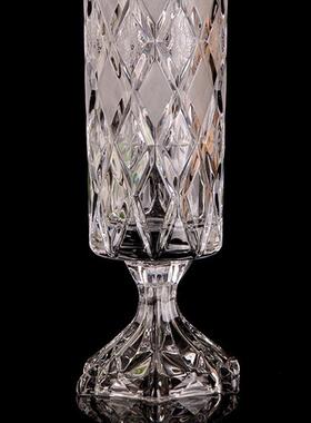 热销批发弗莱文茨轻奢花瓶欧式摆件客厅插花水晶花瓶家用玻璃花瓶