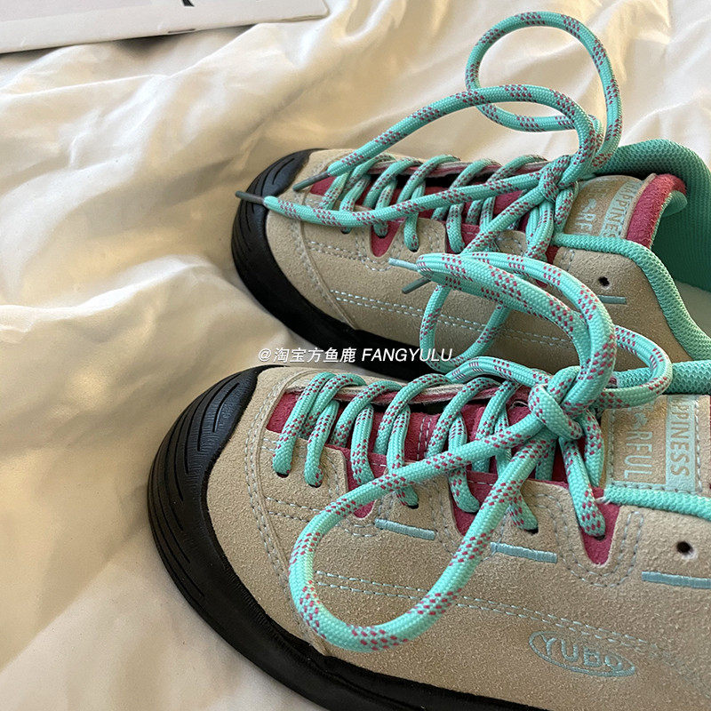 方鱼鹿 日系圆头丑萌鞋板鞋女2024春季轻便户外休闲防滑登山鞋潮,淘宝优惠券,粉丝福利购,淘宝优惠卷