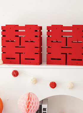 吾家婚品婚房布置立体喜字摆件结婚新房卧室客厅摆台装饰婚庆用品