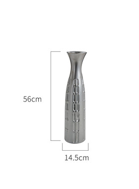 新中式陶瓷电镀花瓶现代简约家居客厅创意饰品小口花器插花边几