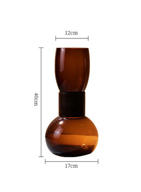 玻璃花瓶设计感轻奢创意样板间售楼处插干花水培餐桌茶几花器摆件