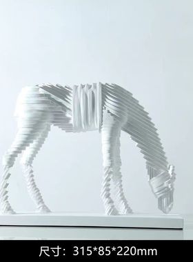 欧式工艺品抽象黑白马摆件酒柜玄关样板间办公室客厅家居软装饰品