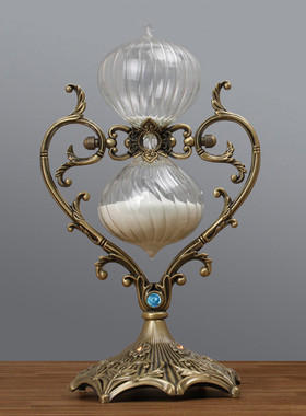 时间桌面创意大号高级感流沙摆件客厅精致摆件金属沙漏计时器