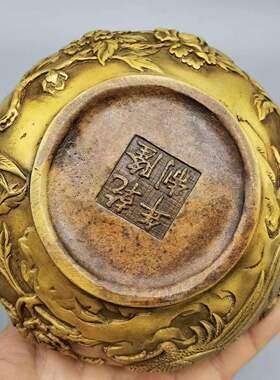 古董古玩仿古铜加厚黄铜麒麟手炉香炉香薰炉居家乡下收藏老物件