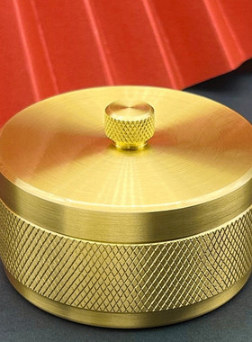 黄铜批发福祥云车载烟灰缸带盖家居办公室工艺品摆件铜器储物罐百