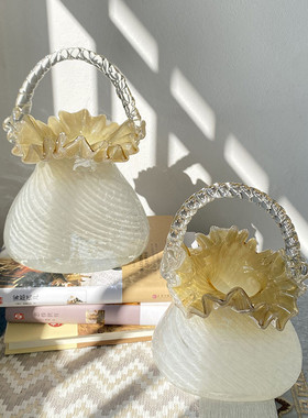 热销现代艺术客厅装饰摆件花瓶透明插花水养玻璃大花器树桩中古芬