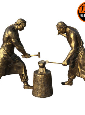 玻璃钢室内场景博物馆雕塑仿铜浮雕仿铜民俗农耕人物雕塑小品装饰