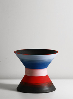 创意圆口莫兰迪色北欧艺术干花插花器轻奢陶瓷花瓶摆件家居装饰品