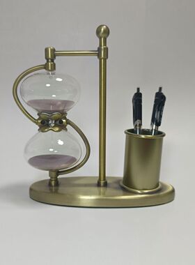 创意笔筒沙漏摆件办公桌家居摆件礼品装饰品工艺品笔筒沙漏计时器