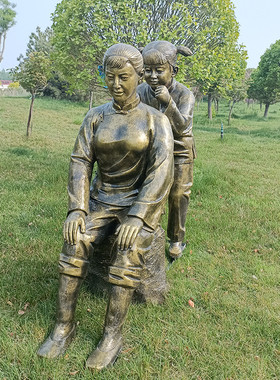 玻璃钢仿摆件物孝道主题文化雕塑洗脚孝行民俗步行街铸铜铜人