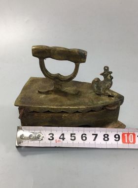 物件杂项铜器民国公鸡熨斗复古怀旧古玩家居工艺品仿古摆件铜熨斗