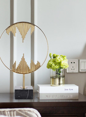 热销欧式家居摆件精美倒影电镀样板房摆件铁艺摆件工艺品拉丝防锈