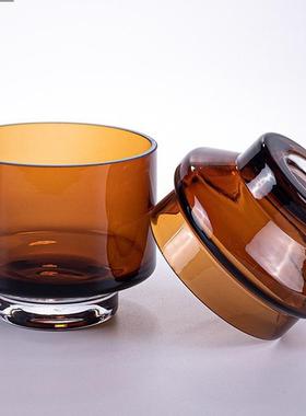 热销现代创意艺术玻璃摆件储物高端客厅现代简约装饰品精致工艺品