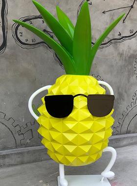 热销户外玻璃钢主题公园菠萝雕塑水果采摘园仿真景观装饰摆件