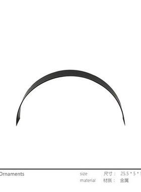 简约拱形饰品现代黑色金属细管半圆花器摆件样板房软装插花桥摆设
