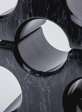 创意树脂仿大理石纹几何酒架摆件软装样板房售楼部柜子餐桌面饰品