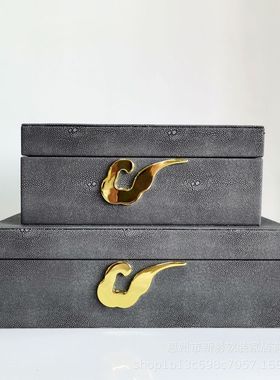 热销新中式首饰收纳盒工艺品摆件储物盒样板房软装饰品家居摆件卧