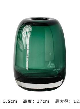 彩色玻璃厚实北欧ins小口桌面一枝花花瓶香薰瓶软装轻奢家居摆件