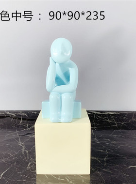 现代简约欧式北欧人像沉思者思考者摆件雕塑样板房售楼处软装饰品