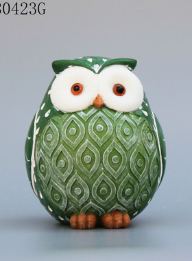 轩礼家居摆件轻奢简约风猫头鹰装饰彩绘现货供应酒店样品间手工